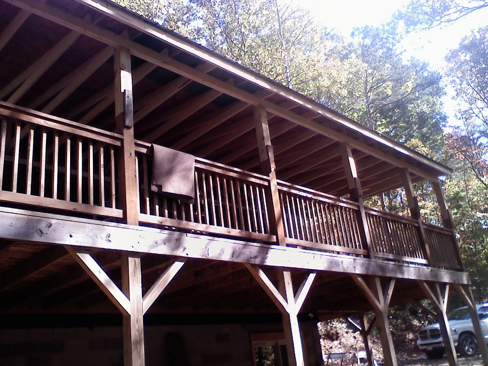 Timber framing under a new elevated porch and deck — Roof Leak Repair in Hughesville by Roofing Brothers